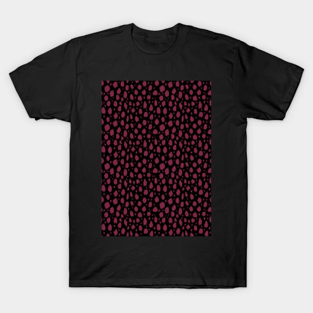 Black and Red Spot Dalmatian Pattern T-Shirt by Juliewdesigns